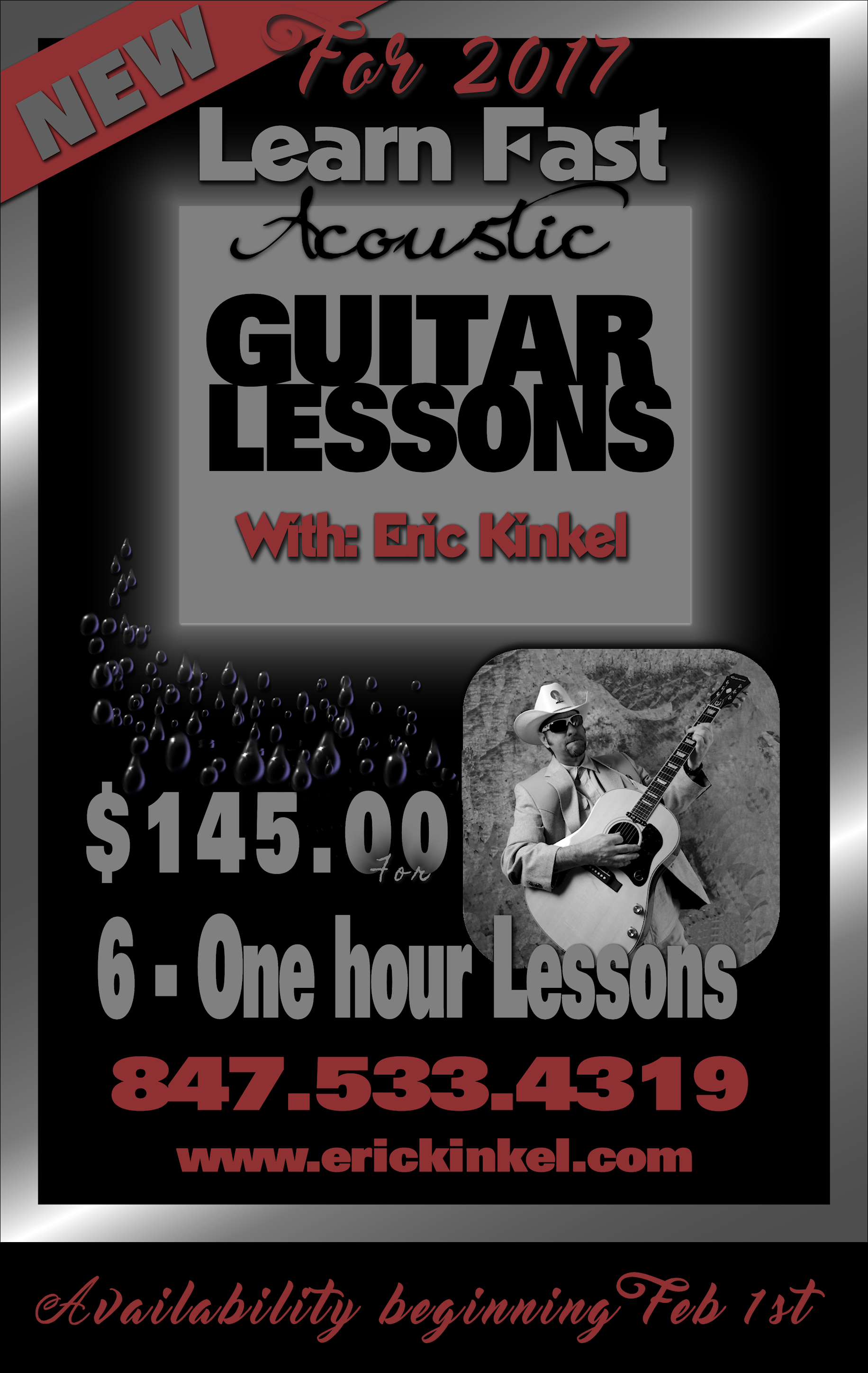 Acoustic Guitar Lesssons by Eric Kinkel 2017 ad