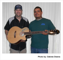 Eric Kinkel, Jeremy Renteria, Ted Nugent Autographed guitar gift from Eric to Jeremy